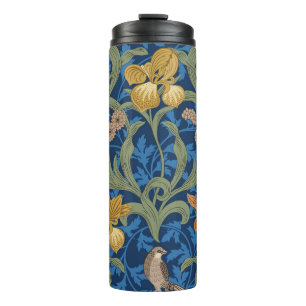 Termo Patrón vintage floral sin soldadura con iris naran