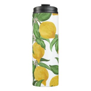 Termo Patrón vintage sin fisuras de limón. Bac de frut