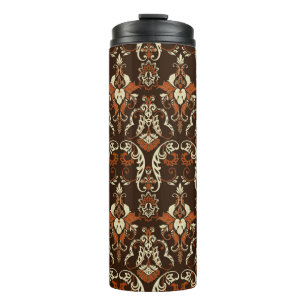 Termo Patrón vintage sin foco de Damask. textura floral
