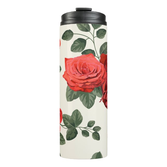 Termo Patrón vintage sin inconvenientes con rosas (Anverso)