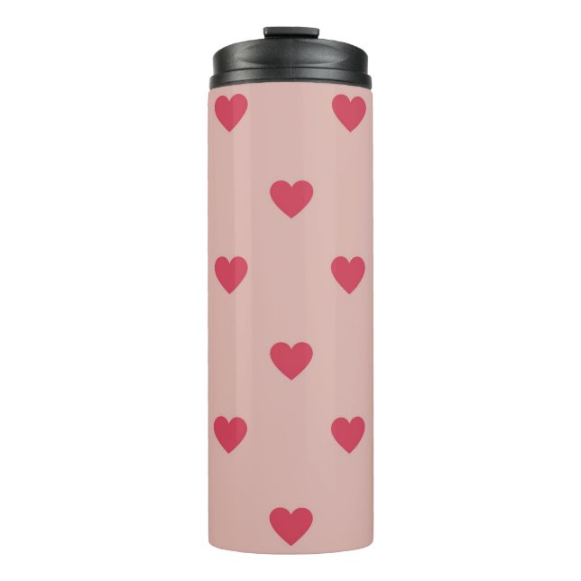 Termo Patrón Y2K De Corazón Retro Rosa Con Fondo Rosa (Anverso)