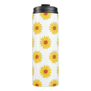 Termo Patrón Y2K retro de Bonito de girasol amarillo