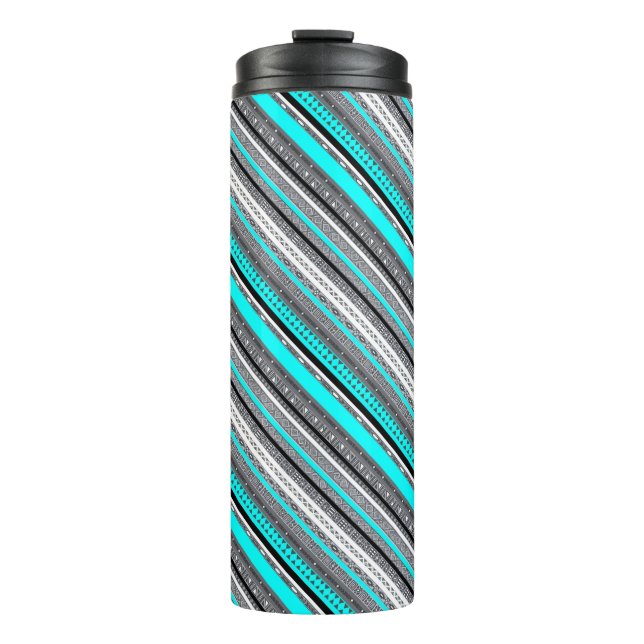 Termo Patrones aztecos de agua gris lisa (Anverso)