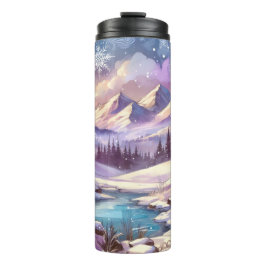 Termo Patrones de la montaña de la naturaleza en inviern