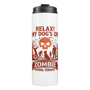 Termo Patrulla de Zombie de Perro Relajado Esta Noche Ca