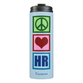 Termo Peace Love HR Recursos humanos personalizados Azul