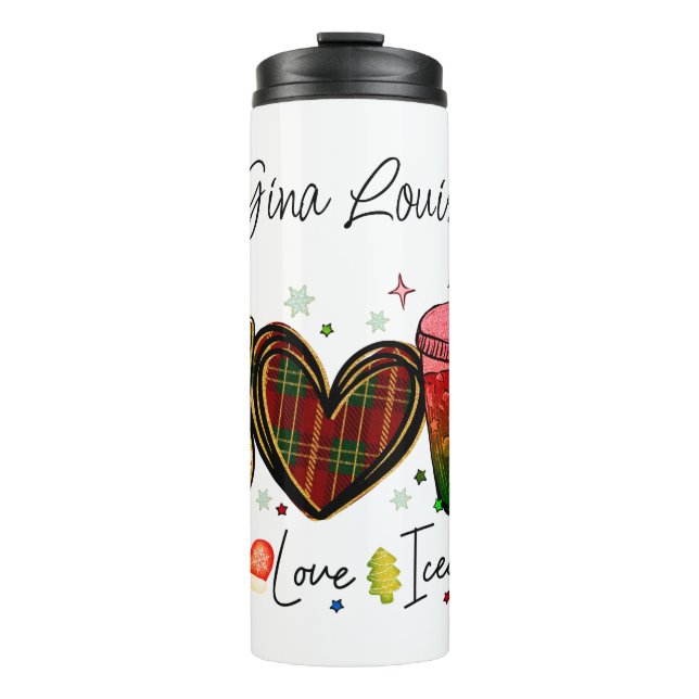 Termo Peace Love Iced Coffee Fun Design (Anverso)