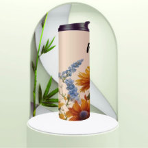 Peach Floral First Time Mom Gift Thermal Tumbler