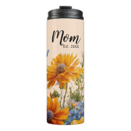 Termo Peach Floral First Time Mom Gift Thermal Tumbler