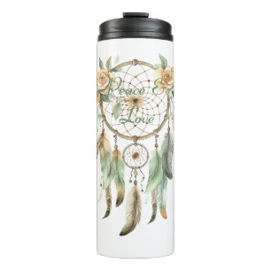 Termo Peach Floral Green Dream Catcher Peace