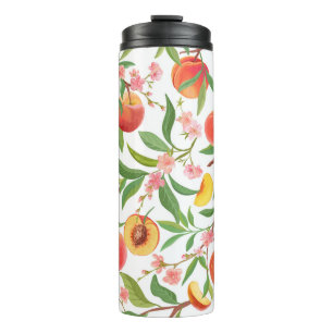 Termo Peach Tropical Fruit Vintage Pattern.