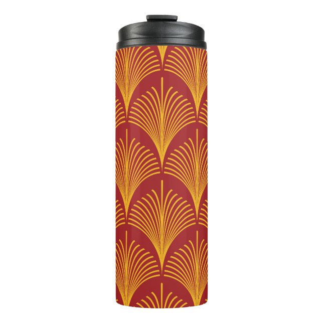 Termo Peacock Oro Rojo: Art Deco. (Anverso)