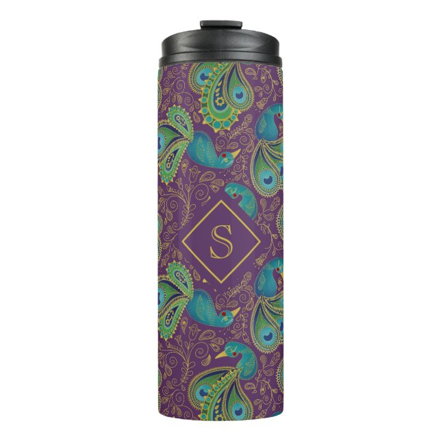 Termo Peacock Paisley Royal Purple Monogram (Anverso)