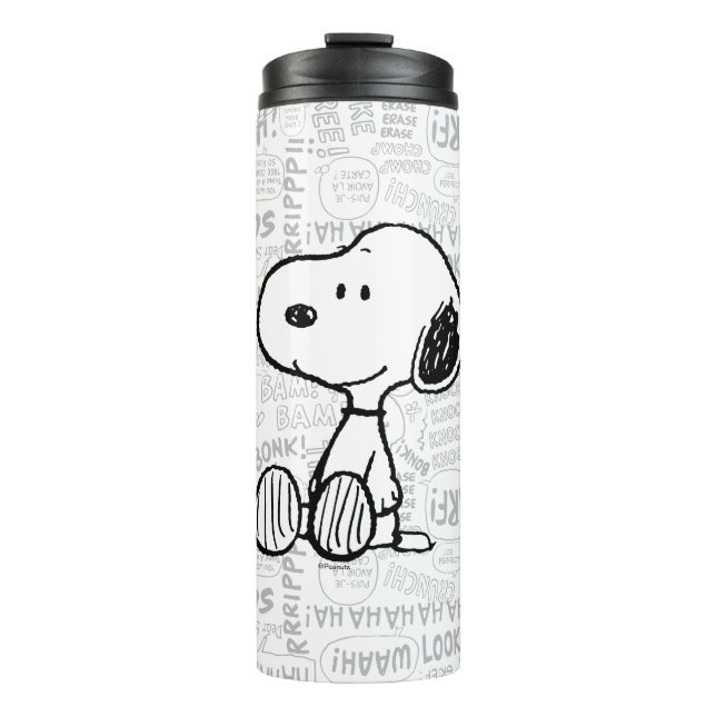 Termo PEANUTS | Snoopy on Black White Comics (Anverso)