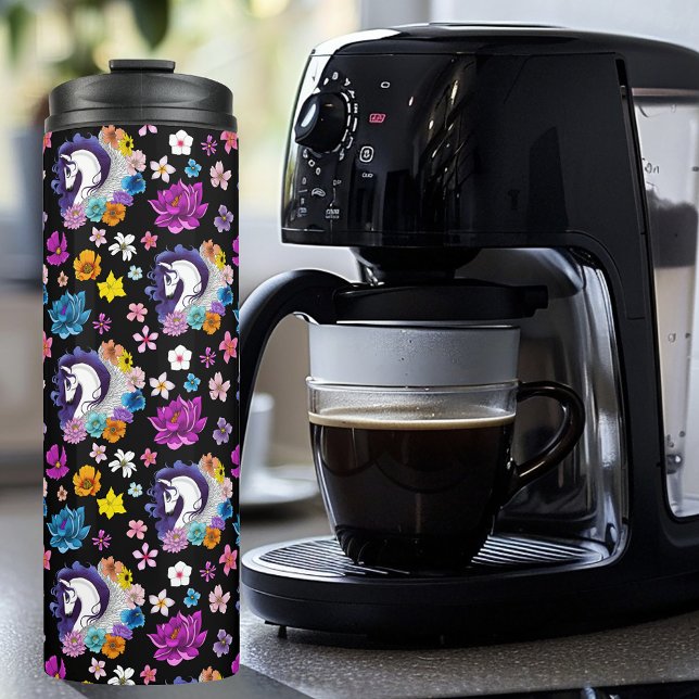 Termo Pegasus Floral Negro (Subido por el creador)