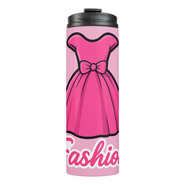 Termo Pegatina de vestido de moda rosa (Anverso)