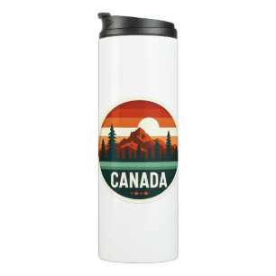 Termo Pegatina de viaje de montaña retro Vintage Canadá