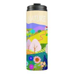 Termo Pegatina , paisaje natural en verano