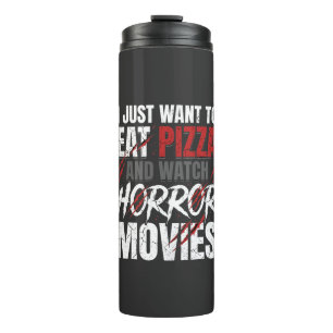 Termo Películas de terror de pizza Diseño de Halloween_1