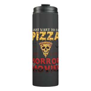 Termo Películas de terror de pizza Halloween Calavera Mu