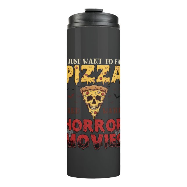 Termo Películas de terror de pizza Halloween Calavera Mu (Anverso)