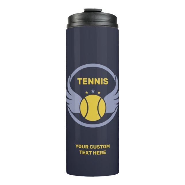 Termo Pelota de tenis de texto con alas (Anverso)