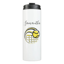 Termo Pelota de tenis volando sobre el deporte personali