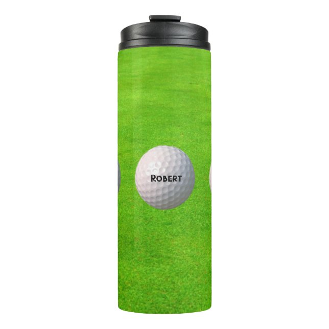 Termo Pelotas de golf personalizadas en greens golfista (Anverso)