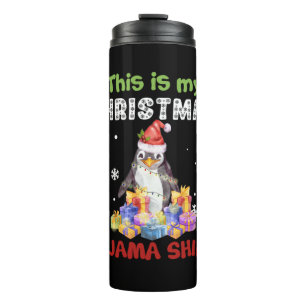 Termo Penguin Esta Es La Camisa De Pajama De Mis Navidad