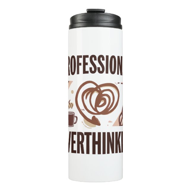 Termo Pensador Sarcástico con Café y Caos (Anverso)