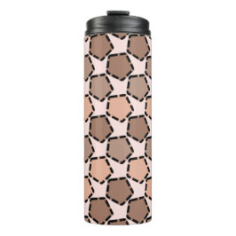 Termo Pentágonos marrones simétricos con bordes trazados