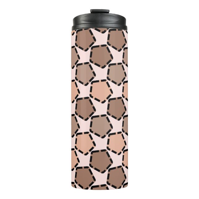 Termo Pentágonos marrones simétricos con bordes trazados (Anverso)