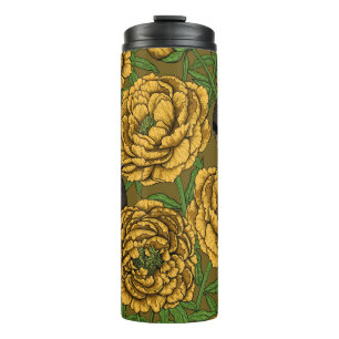 Termo Peonies y wrens