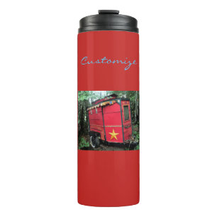 Termo Pequeña caravana gitana roja personalizada