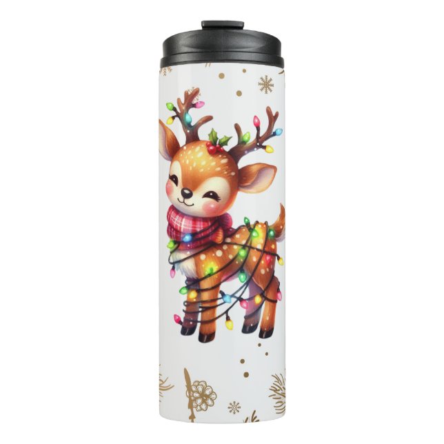 Termo Pequeño ciervo - Luces navideñas (Anverso)