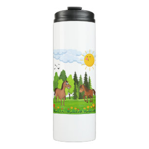 Termo Pequeños caballos de diseño para niños