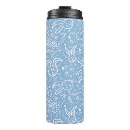 Termo Pequeños corazones y conejitos - patrón transparen