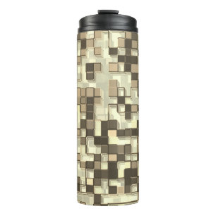 Termo Pequeños cuadros en tonos beige marrón