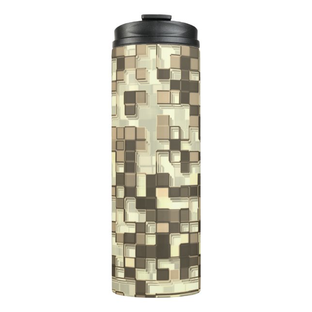 Termo Pequeños cuadros en tonos beige marrón (Anverso)