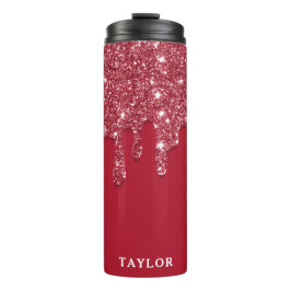 Termo Perforación de Purpurina rojo personalizada