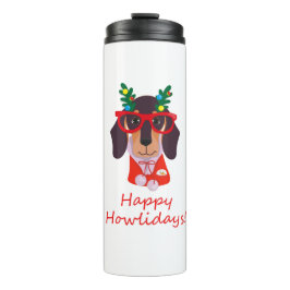 Termo Perrito Cute de Navidad Felices Howlidays Doxie Da
