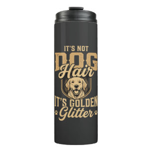 Termo Perrito de pelo dorado divertido con purpurina
