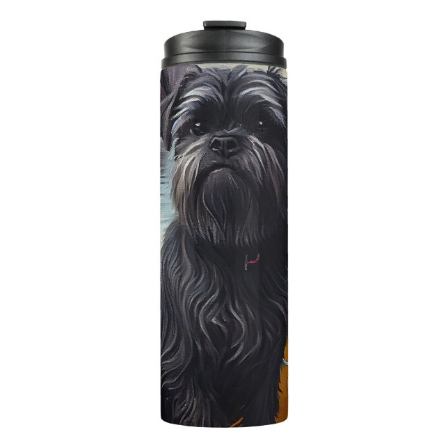 Termo Perro Affenpinscher en un pádel: una aventura escé (Anverso)