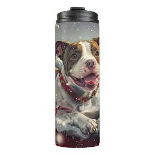 Termo Perro American Staffordshire Navidad Festiva