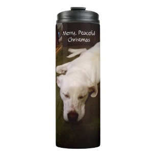Termo Perro blanco durmiendo, Navidades pacíficos