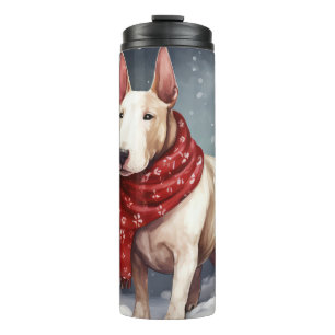 Termo Perro Bull Terrier en Navidad de Nieve 