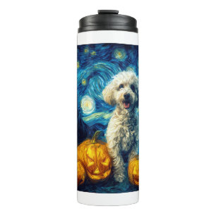 Termo Perro Caniche Lindo Calabaza de Halloween Jack O L