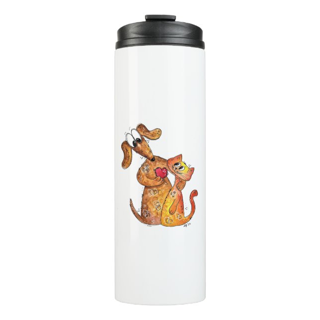 Termo Perro caprichoso y gato (Anverso)