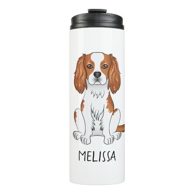 Termo Perro Cavalier King Charles Spaniel de Blenheim y  (Anverso)