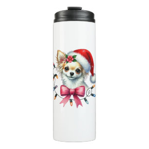 Termo Perro Chihuahua con Navidades de Coquette Bow coin